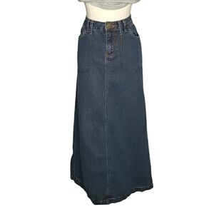 Vintage Maxi Skrt 8 Y2K Denim Jeans Styling Boho Hippie Trending 90's High Waist